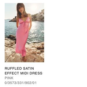 Pink Satin Midi Dress